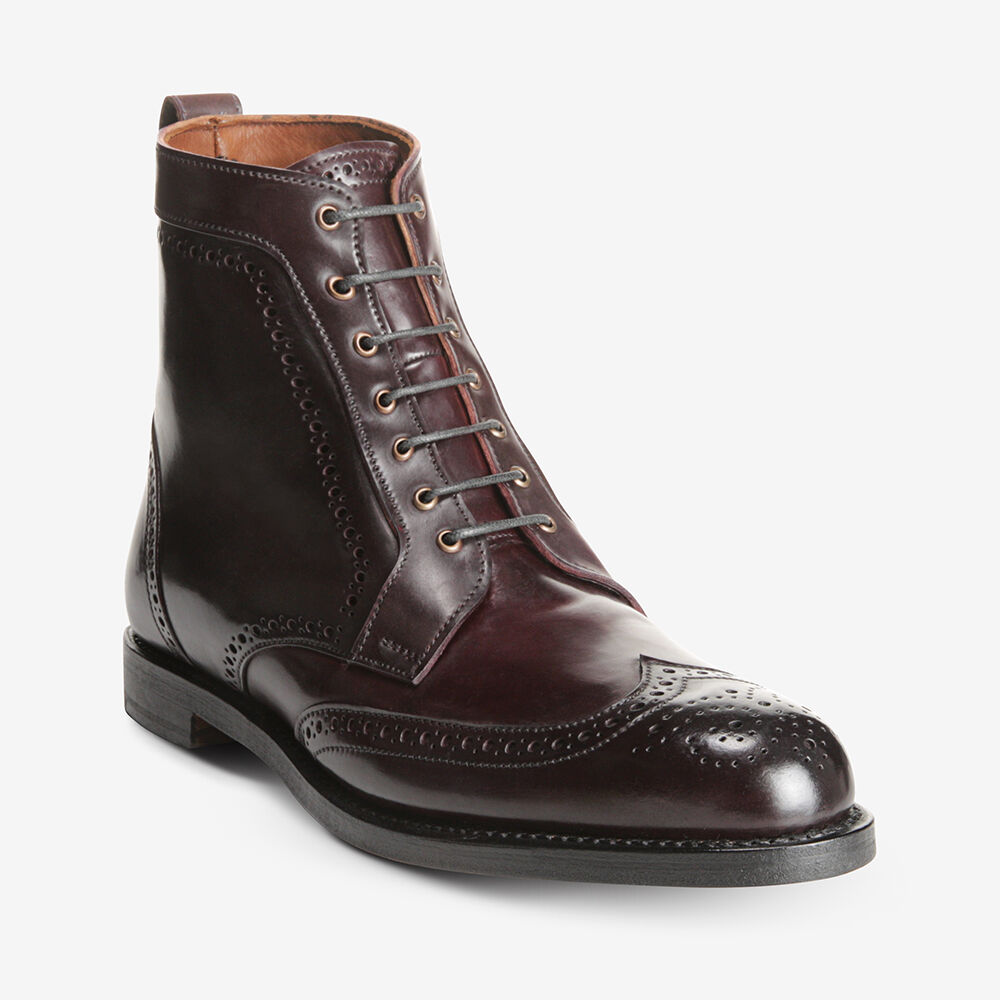 Sam Edelman Dalton Shell Cordovan Men's Dress Boots Burgundy | UK-6054873