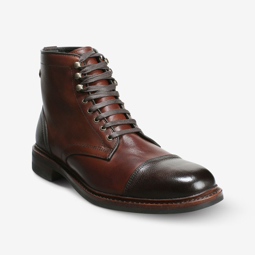 Sam Edelman Landon Men's Cap-toe Boot Red/Brown | UK-6304578