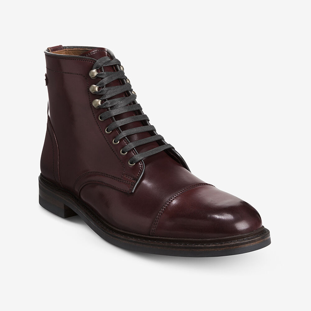 Sam Edelman Landon Shell Cordovan Men's Dress Boots Burgundy | UK-0853426