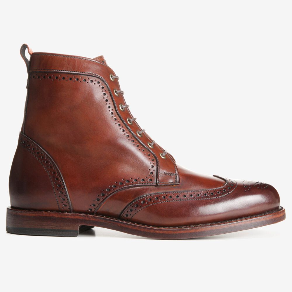 Sam Edelman Dalton Wingtip Men's Dress Boots Dark Red | UK-5907618