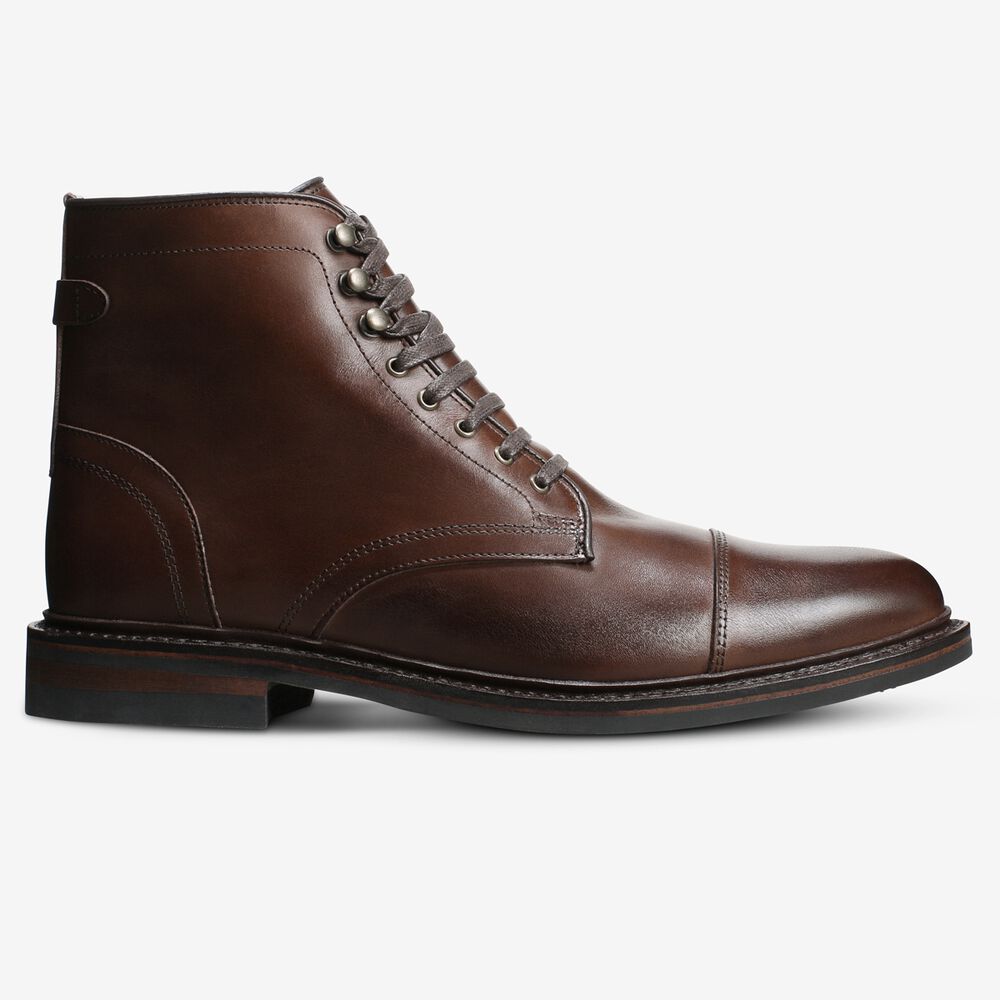 Sam Edelman Landon Men's Cap-toe Boot Brown | UK-4503297