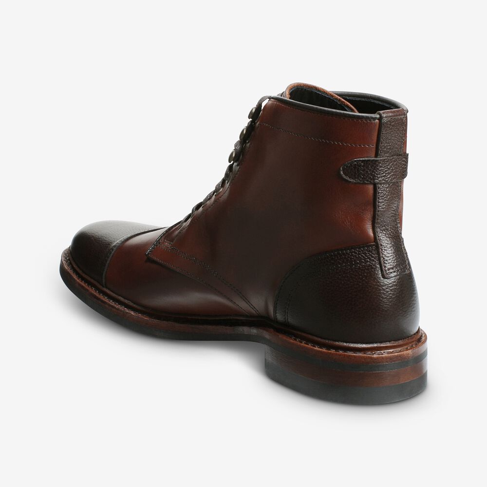 Sam Edelman Landon Men's Cap-toe Boot Red/Brown | UK-6304578