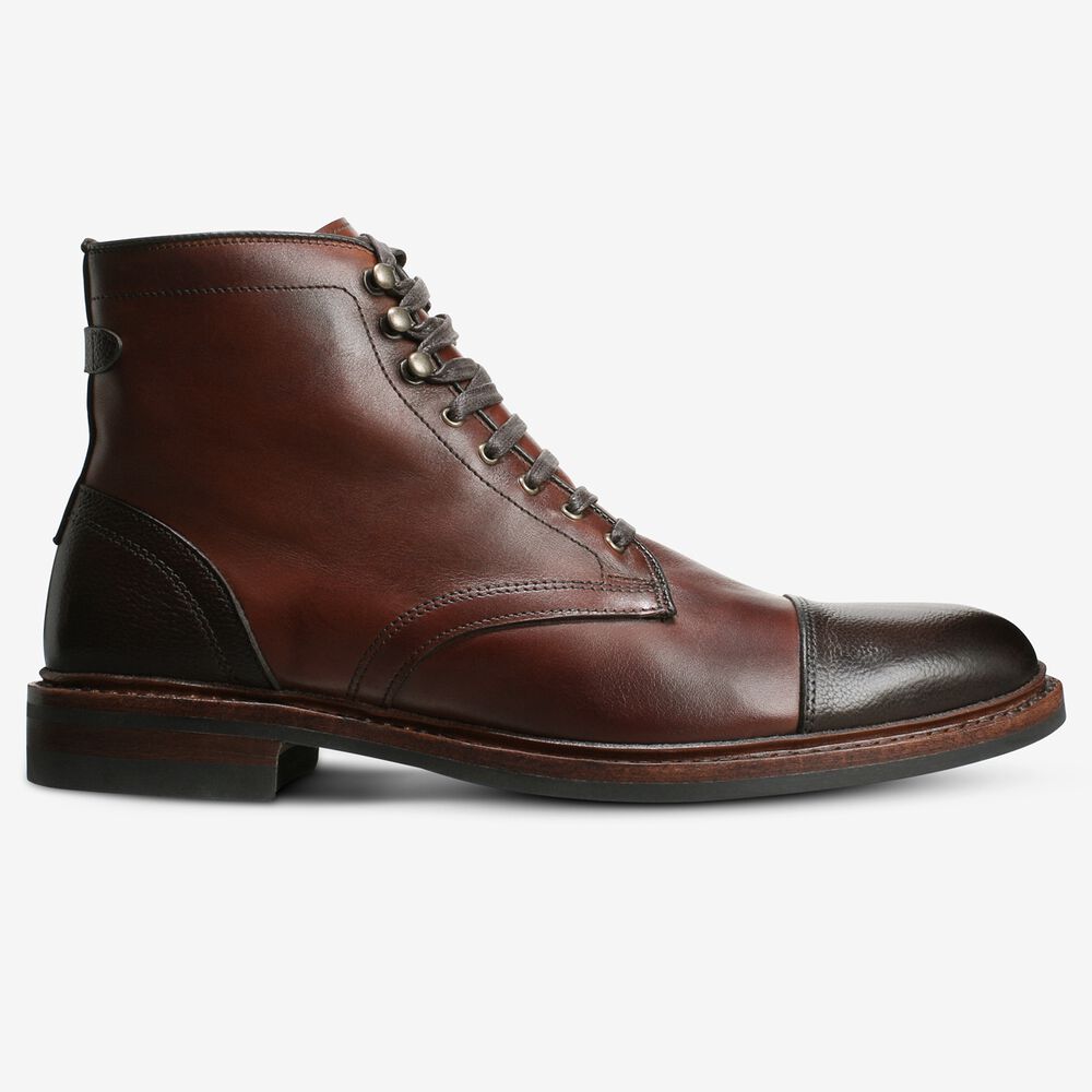 Sam Edelman Landon Men's Cap-toe Boot Red/Brown | UK-6304578